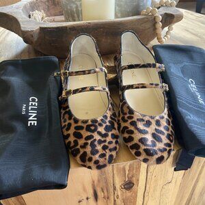 CELINE LES BALLERINES CELINE DOUBLE STRAP BALLERINA SZ 36.5